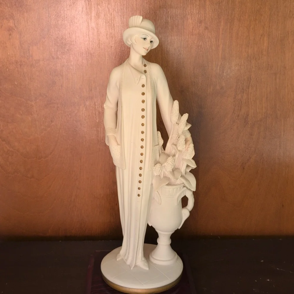 Giuseppe Armani  Young Lady With Vase of Flowers Signed 1993 RARE